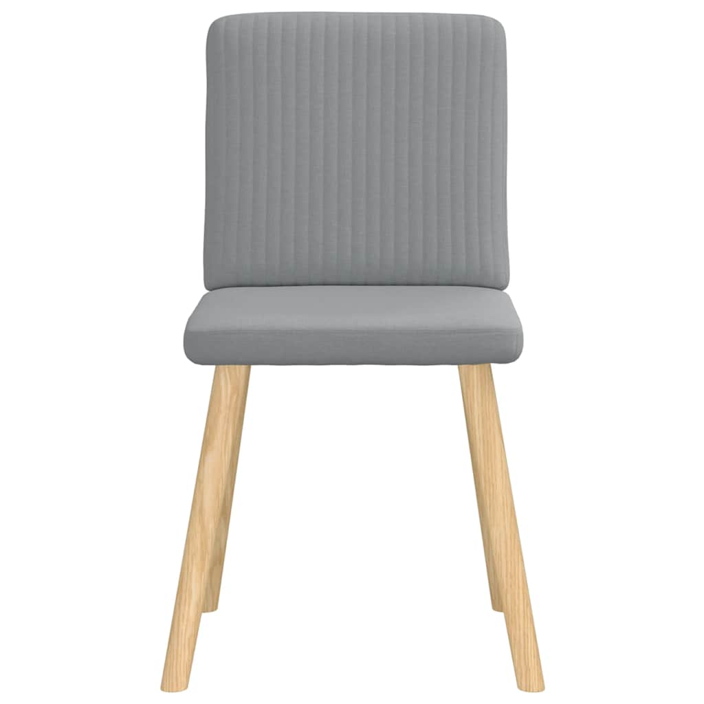 Cadeiras de jantar 4 pcs tecido cinzento-claro