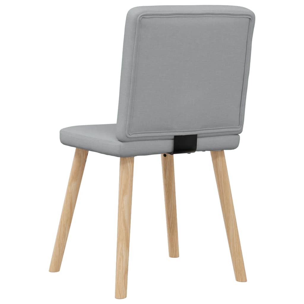 Cadeiras de jantar 4 pcs tecido cinzento-claro