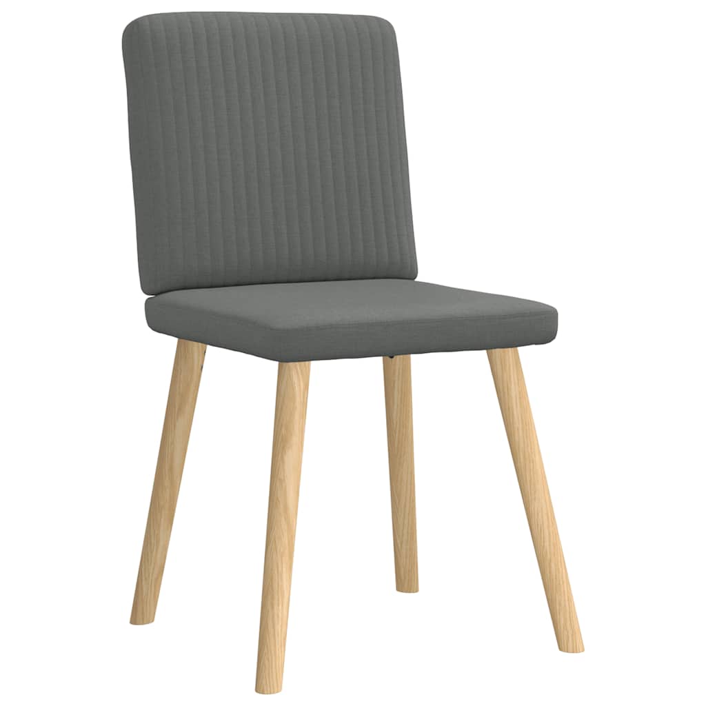 Cadeiras de jantar 4 pcs tecido cinzento-escuro