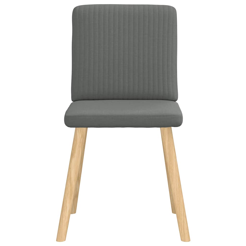 Cadeiras de jantar 4 pcs tecido cinzento-escuro