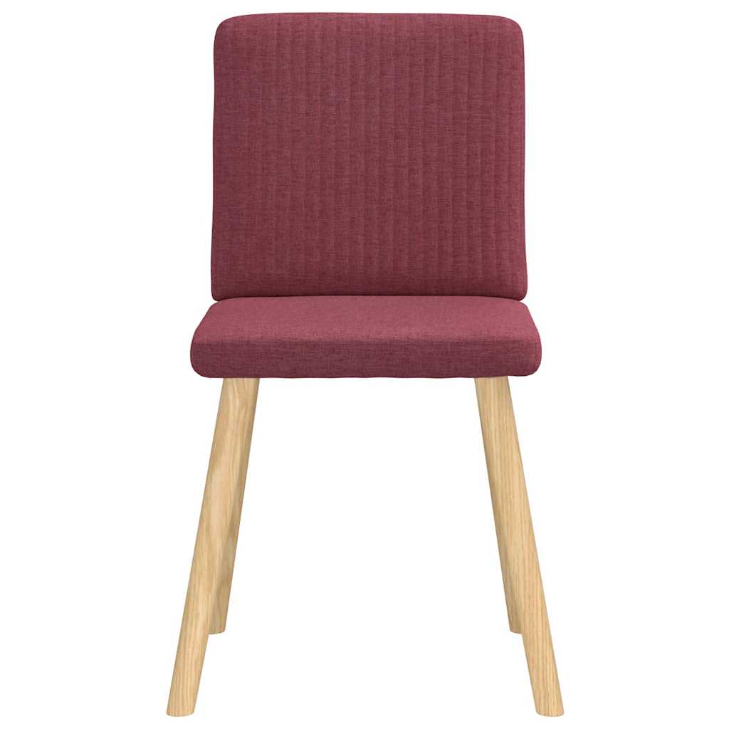 Cadeiras de jantar 4 pcs tecido vermelho tinto