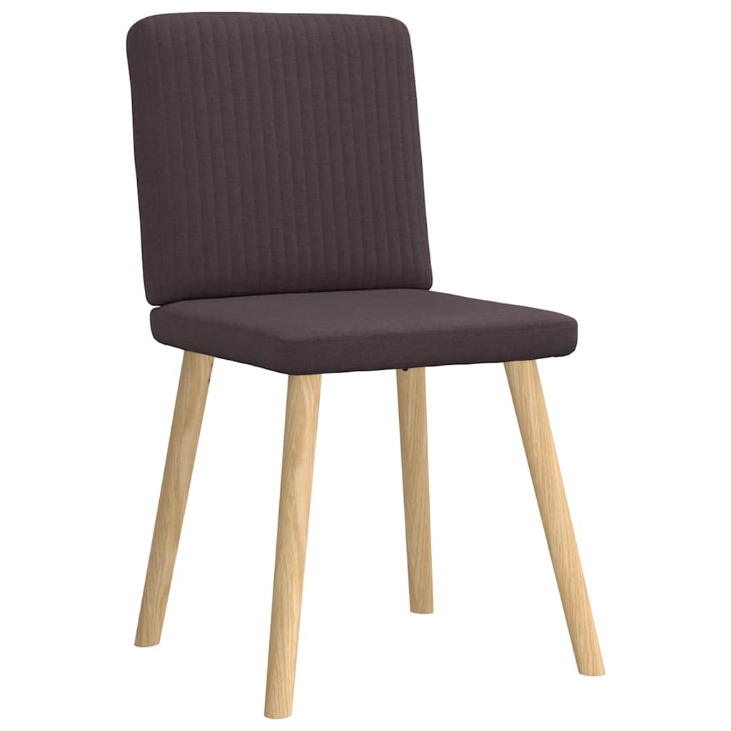 Cadeiras de jantar 4 pcs tecido castanho-escuro