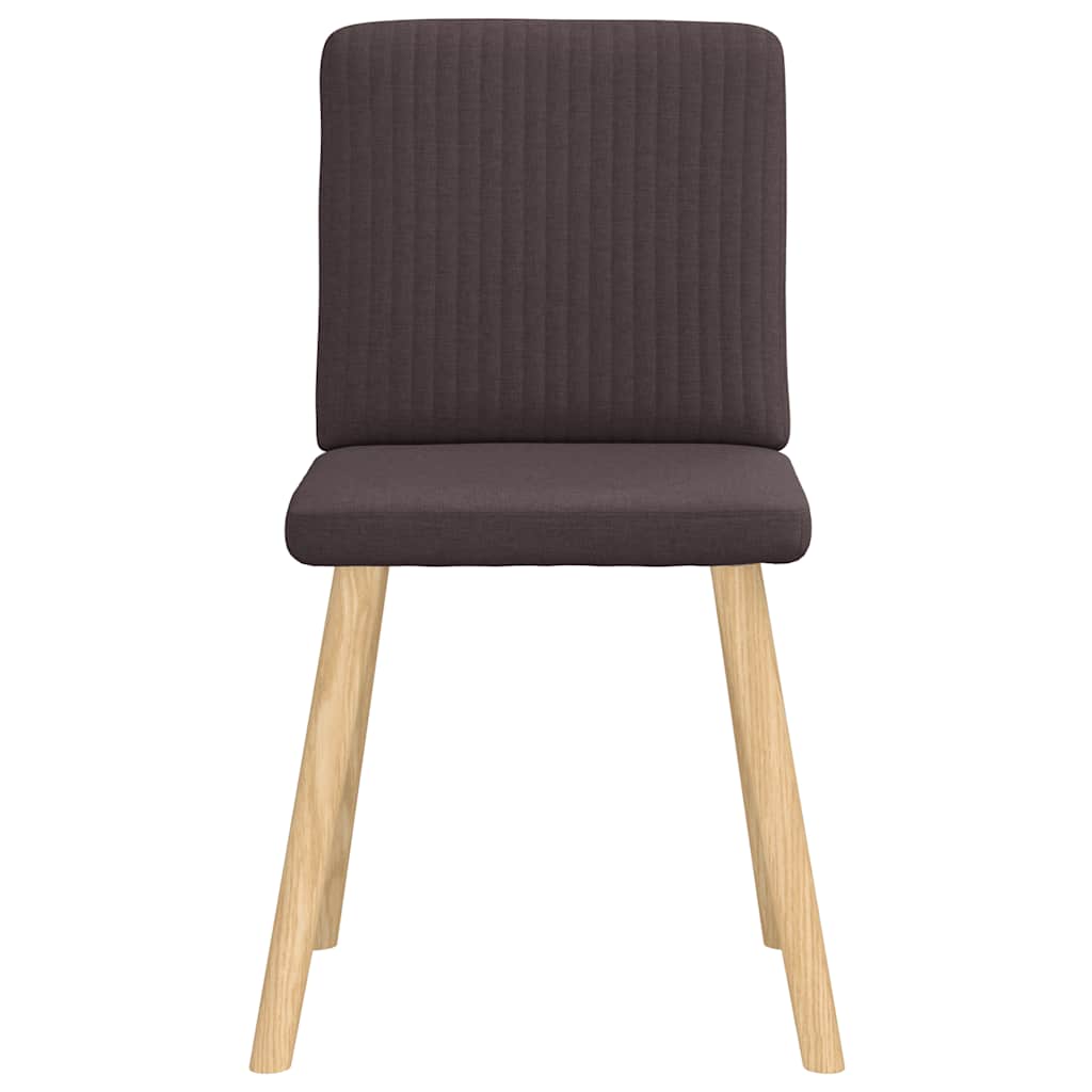 Cadeiras de jantar 4 pcs tecido castanho-escuro
