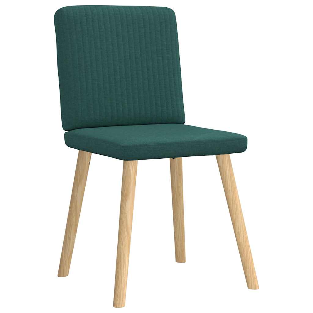 Cadeiras de jantar 4 pcs tecido verde escuro
