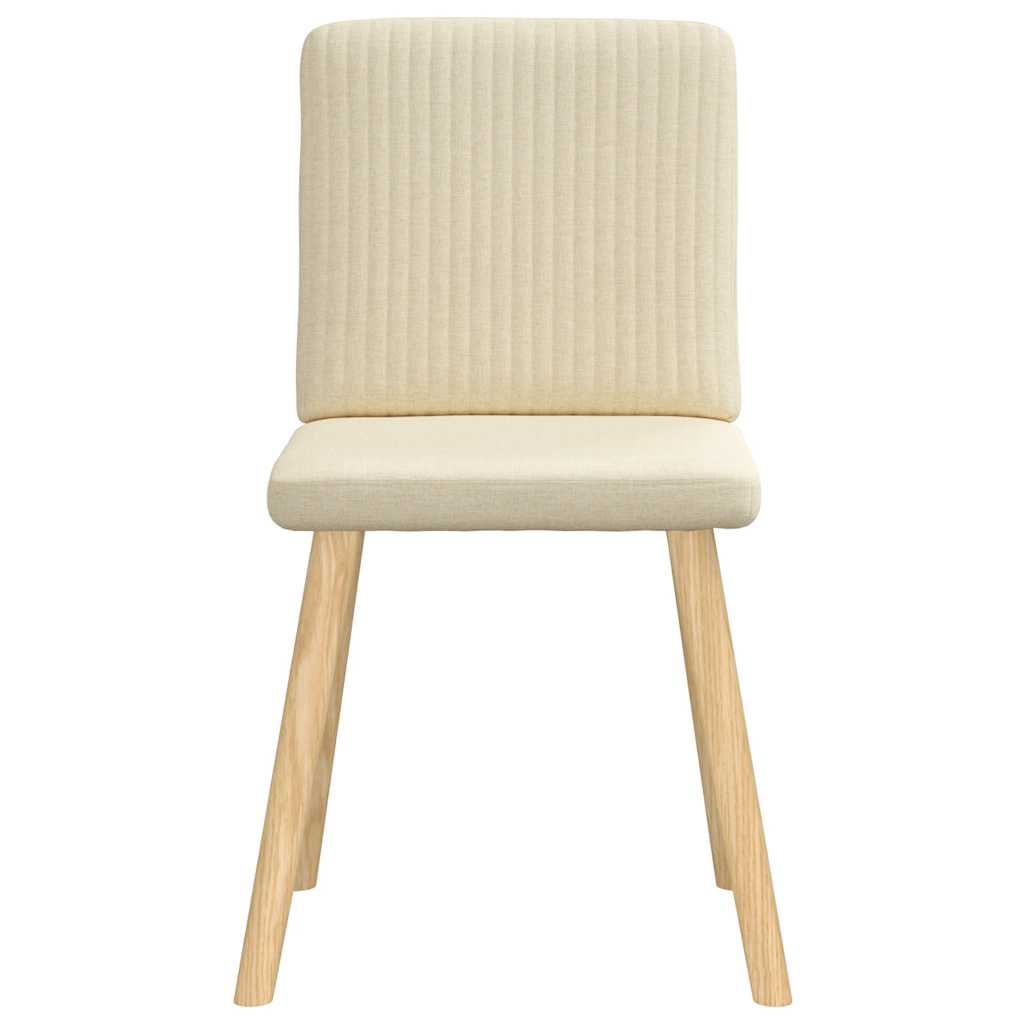 Cadeiras de jantar 4 pcs tecido cor creme