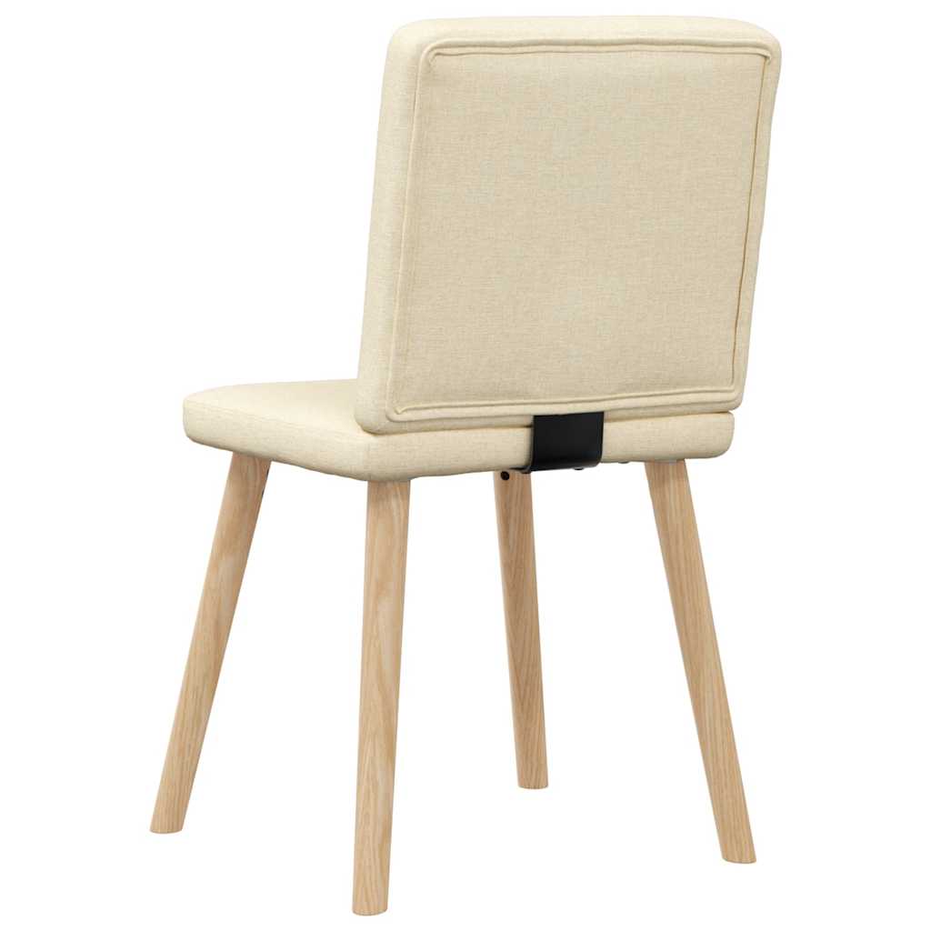 Cadeiras de jantar 4 pcs tecido cor creme