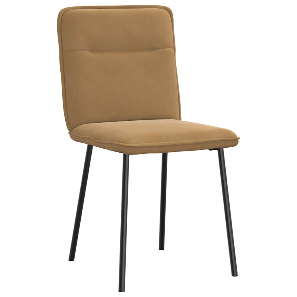 Cadeiras de jantar 4 pcs veludo castanho