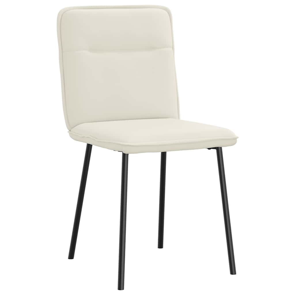 Cadeiras de jantar 4 pcs veludo cor creme