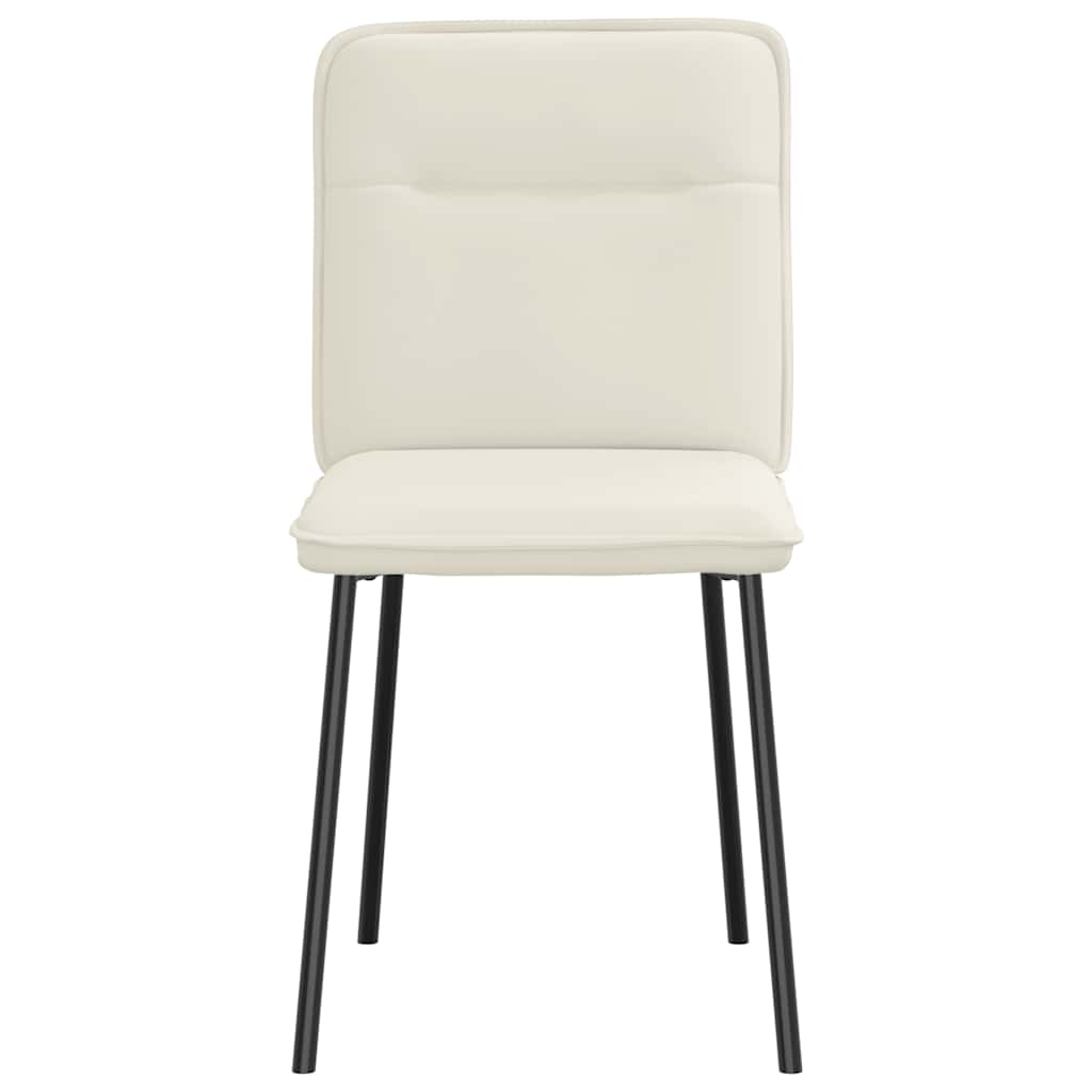 Cadeiras de jantar 4 pcs veludo cor creme