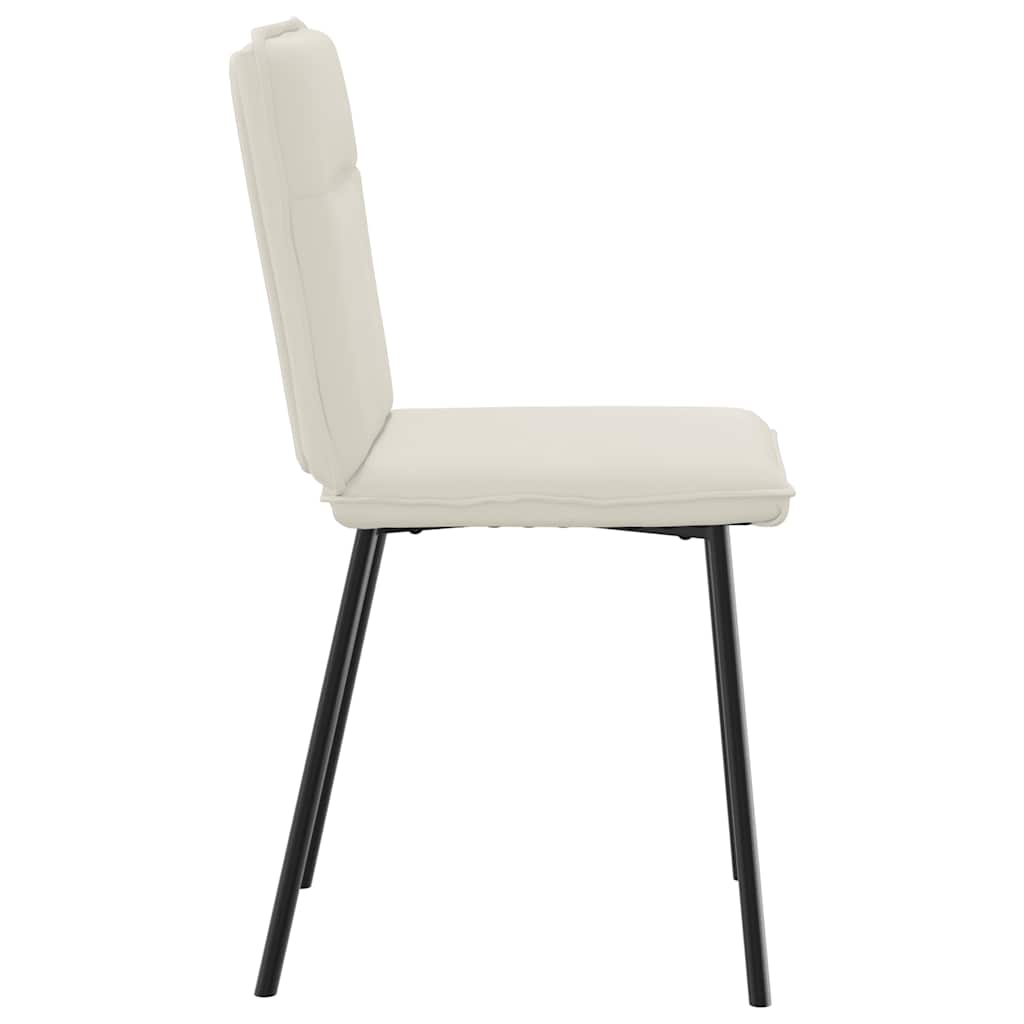 Cadeiras de jantar 4 pcs veludo cor creme