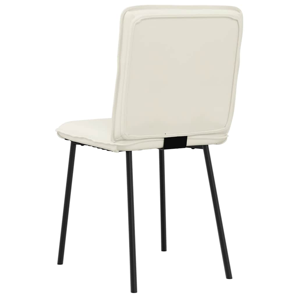 Cadeiras de jantar 4 pcs veludo cor creme