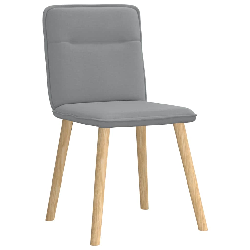 Cadeiras de jantar 4 pcs tecido cinzento-claro