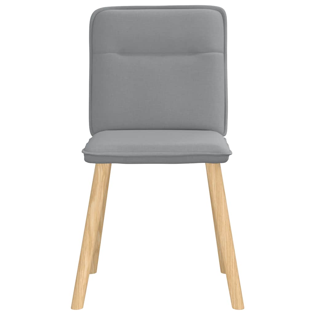 Cadeiras de jantar 4 pcs tecido cinzento-claro