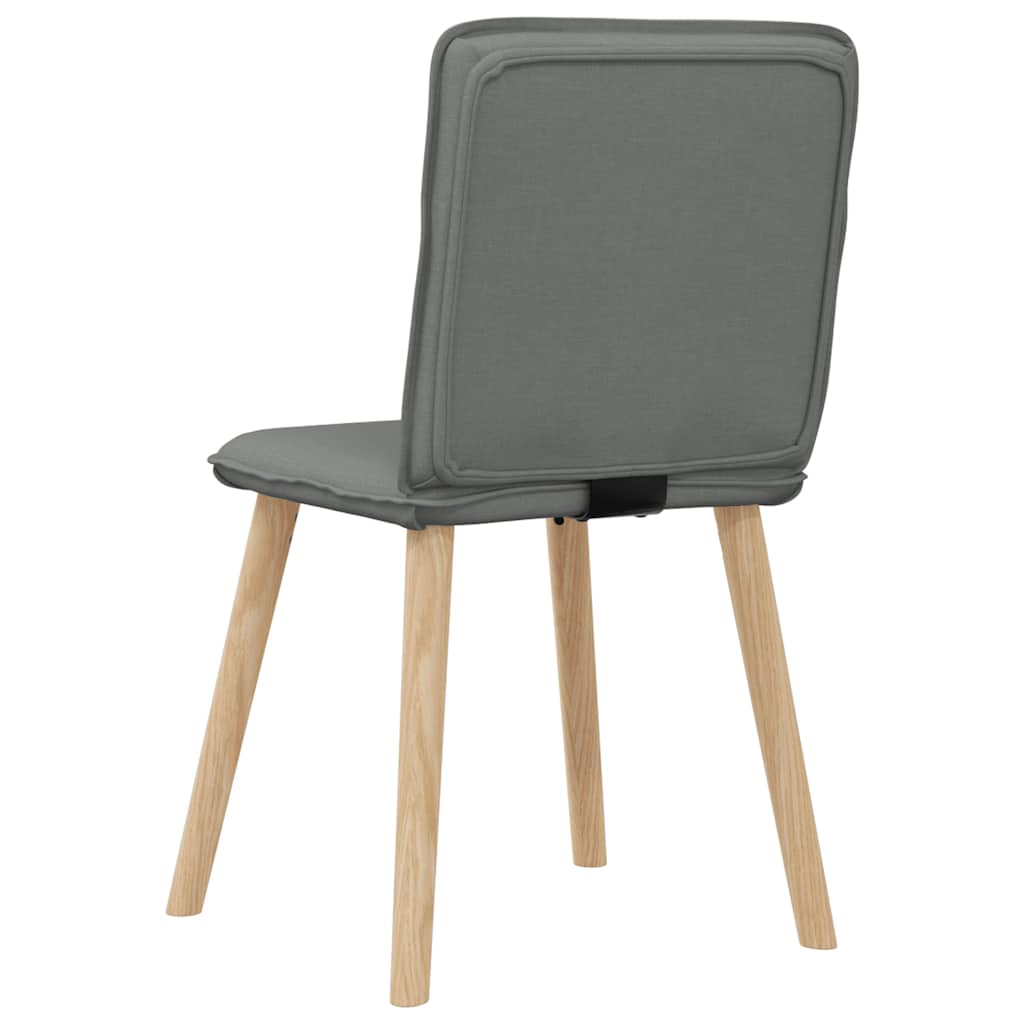 Cadeiras de jantar 4 pcs tecido cinzento-escuro
