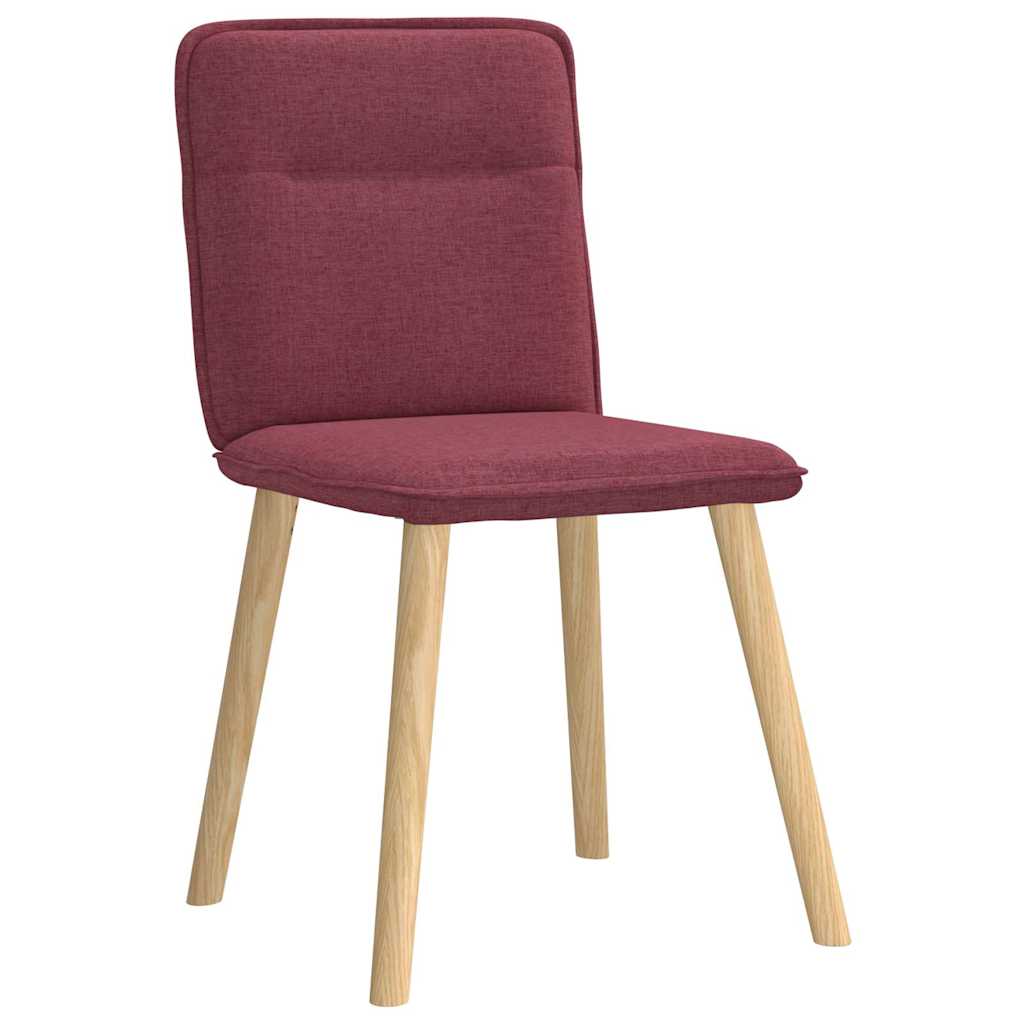 Cadeiras de jantar 4 pcs tecido vermelho tinto