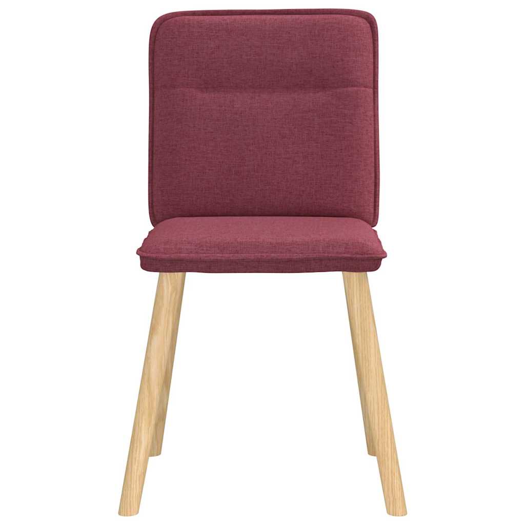Cadeiras de jantar 4 pcs tecido vermelho tinto