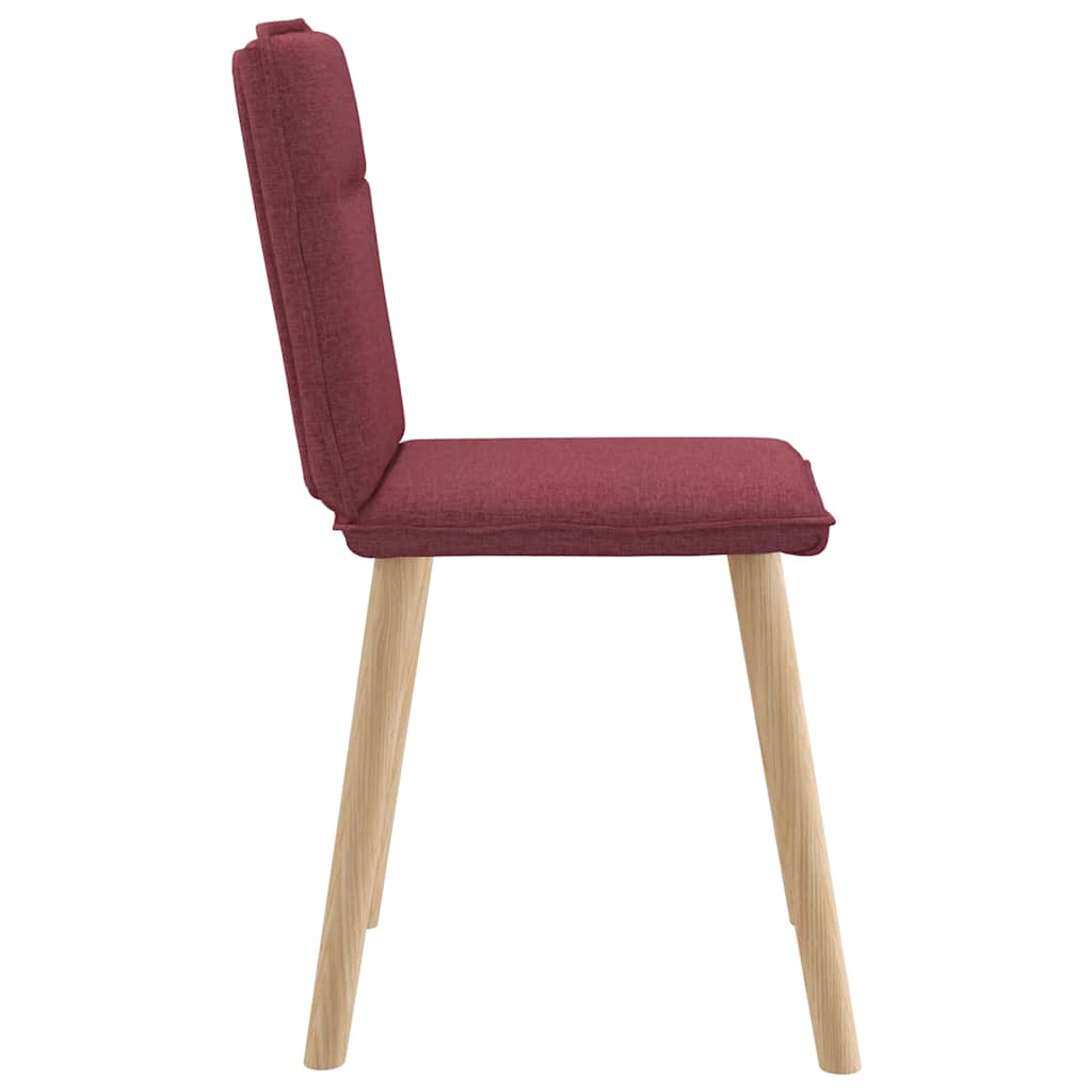 Cadeiras de jantar 4 pcs tecido vermelho tinto