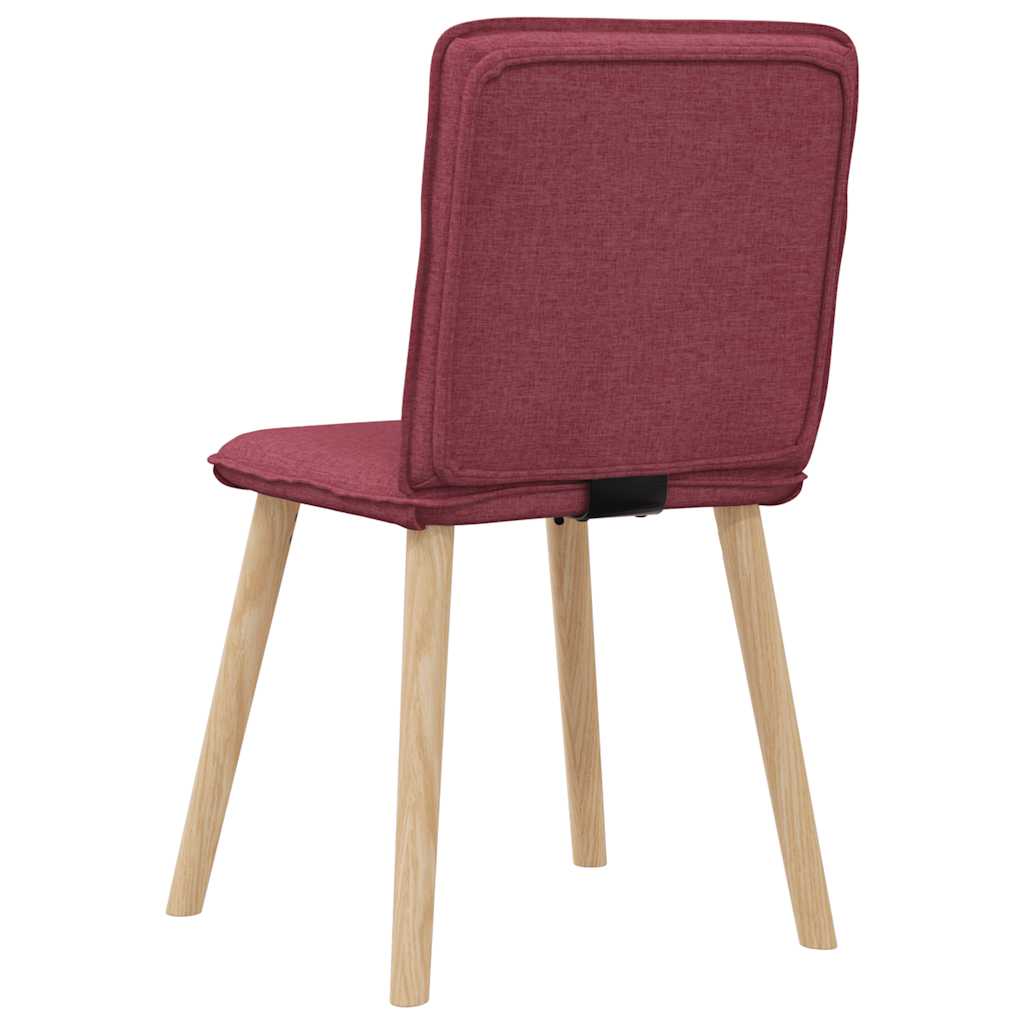 Cadeiras de jantar 4 pcs tecido vermelho tinto