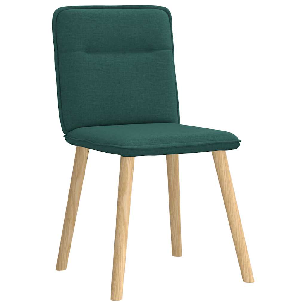 Cadeiras de jantar 4 pcs tecido verde escuro