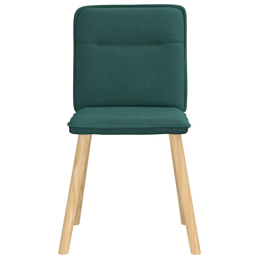 Cadeiras de jantar 4 pcs tecido verde escuro