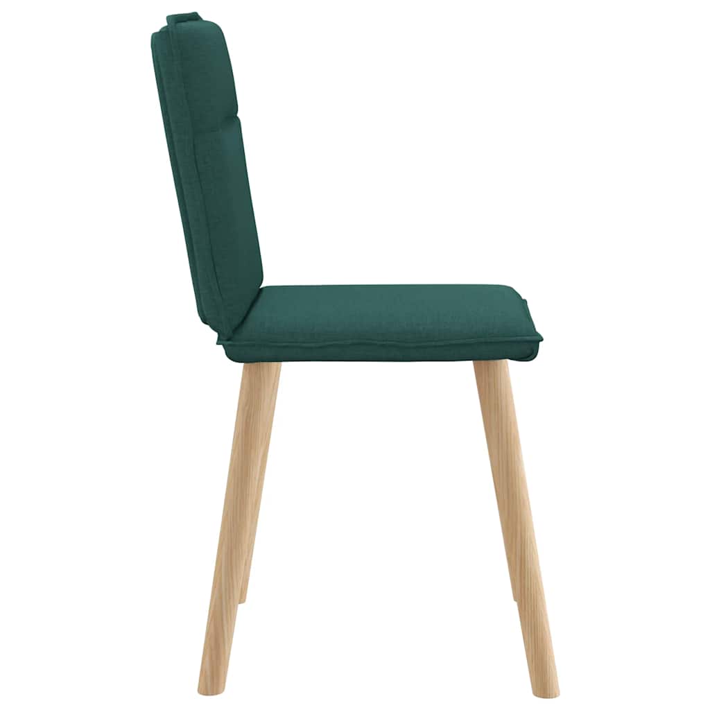 Cadeiras de jantar 4 pcs tecido verde escuro