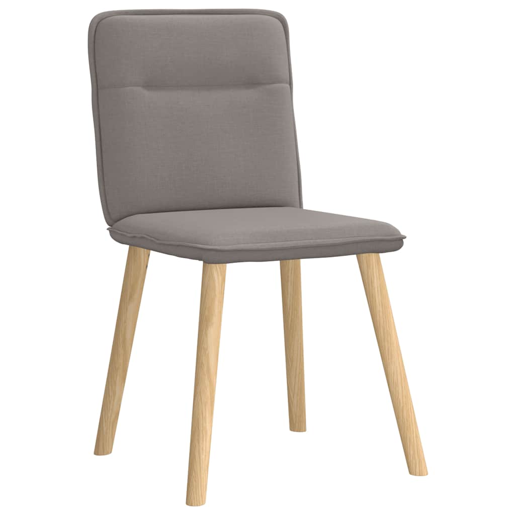 Cadeiras de jantar 4 pcs tecido cinzento-acastanhado