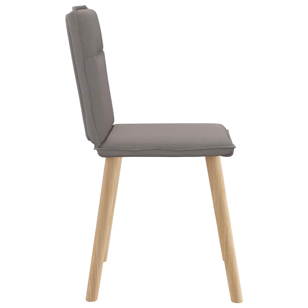 Cadeiras de jantar 4 pcs tecido cinzento-acastanhado