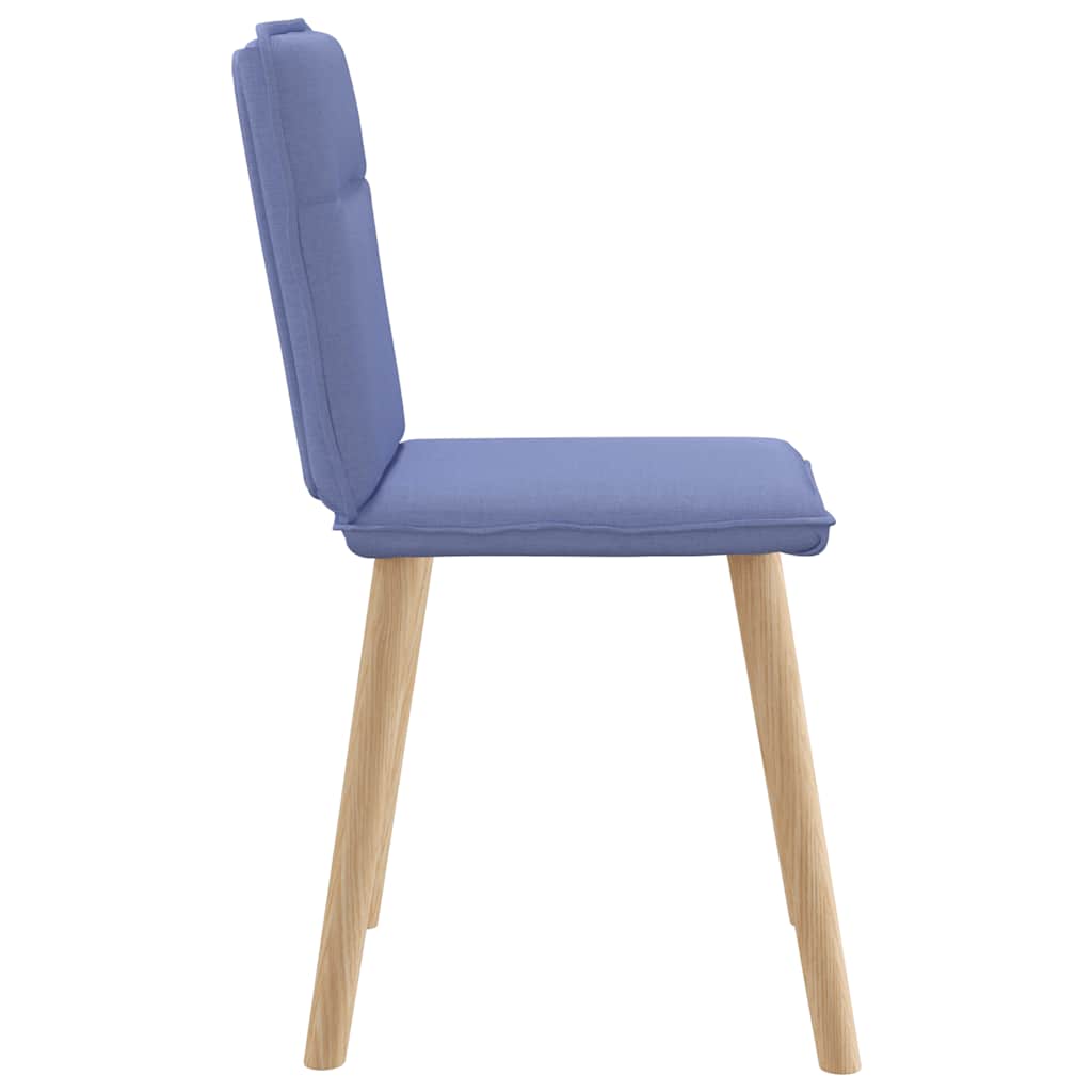 Cadeiras de jantar 4 pcs Jeans Tecido Azul