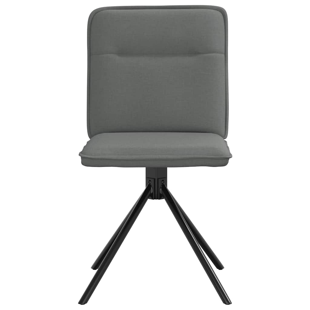 Cadeiras de jantar 4 pcs tecido cinzento-escuro