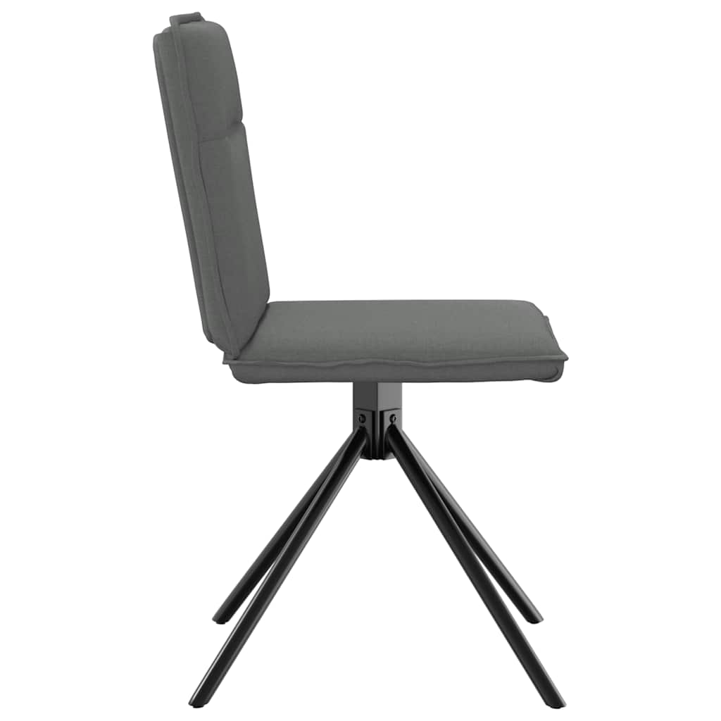 Cadeiras de jantar 4 pcs tecido cinzento-escuro