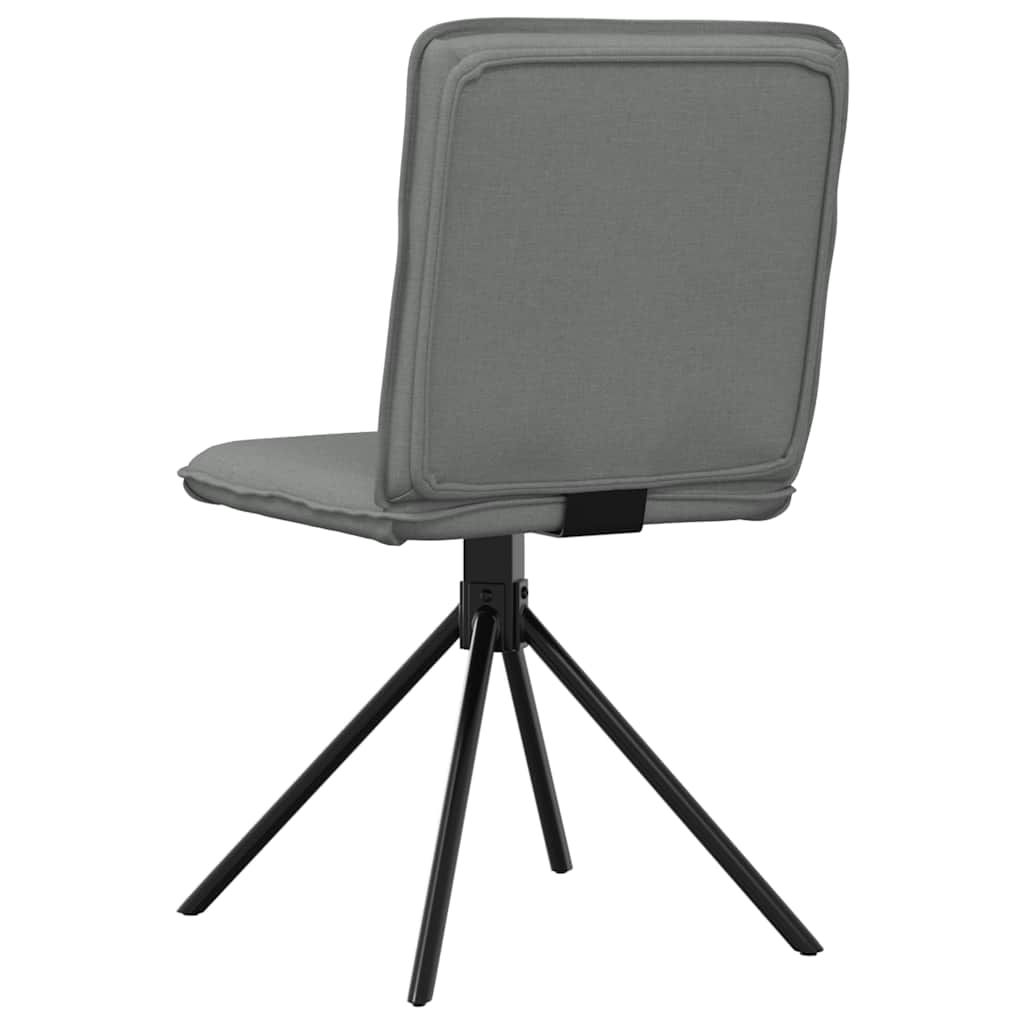 Cadeiras de jantar 4 pcs tecido cinzento-escuro