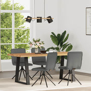 Cadeiras de jantar 4 pcs tecido cinzento-escuro