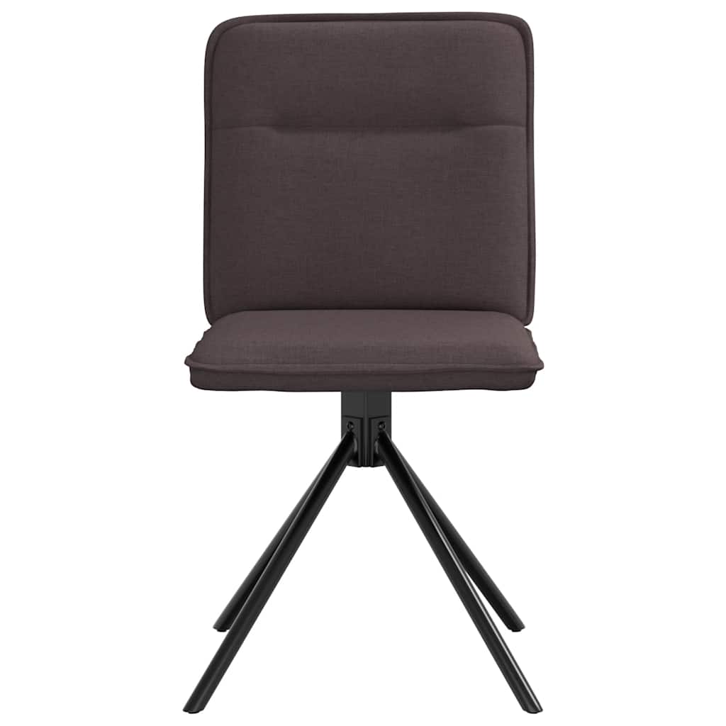 Cadeiras de jantar 4 pcs tecido castanho-escuro