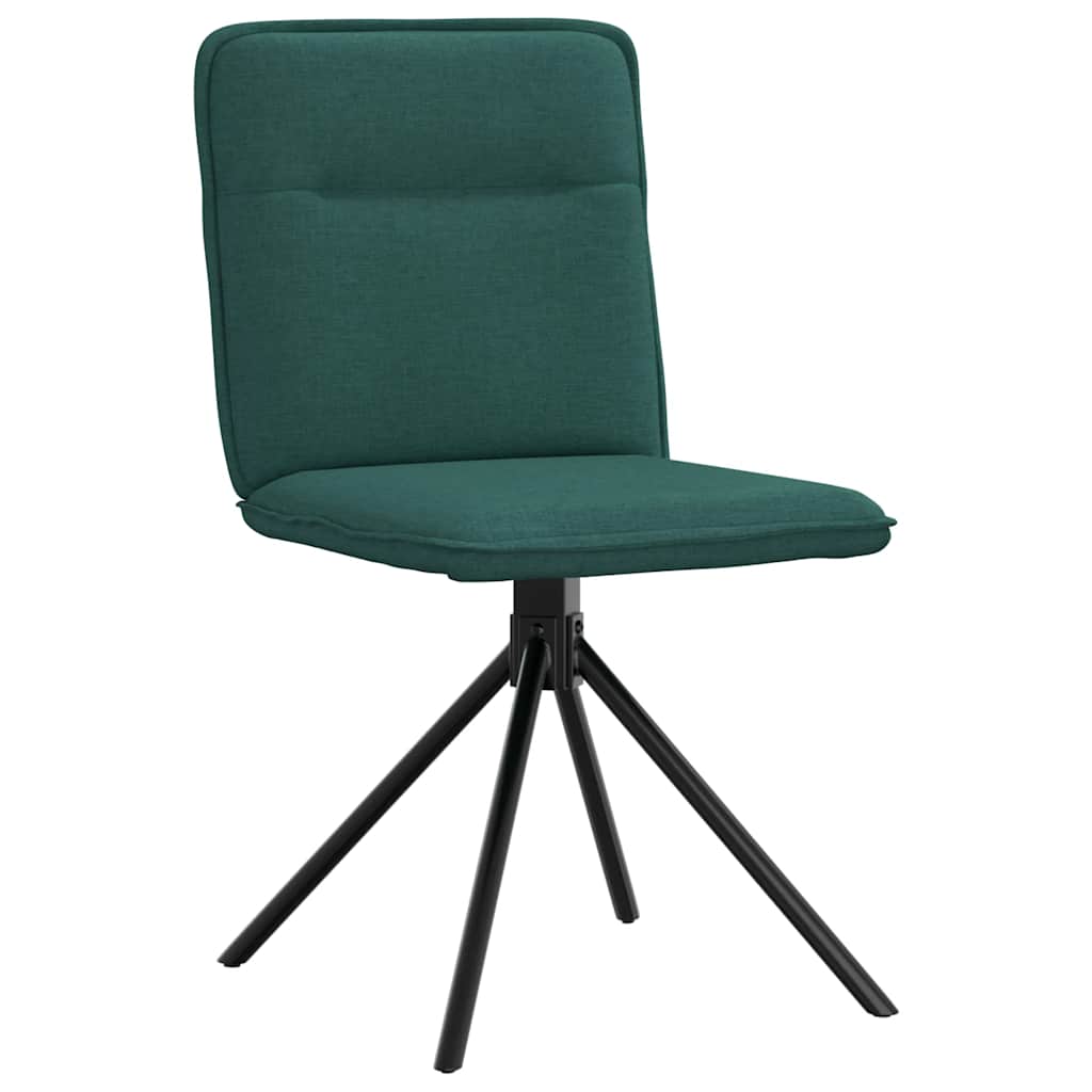 Cadeiras de jantar 4 pcs tecido verde escuro
