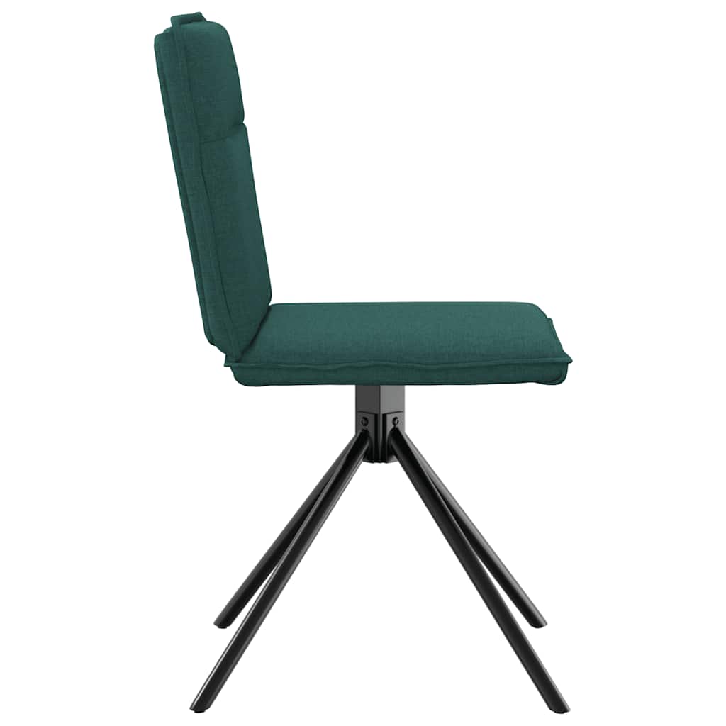 Cadeiras de jantar 4 pcs tecido verde escuro
