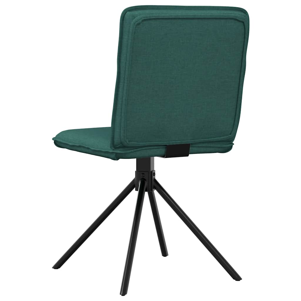 Cadeiras de jantar 4 pcs tecido verde escuro