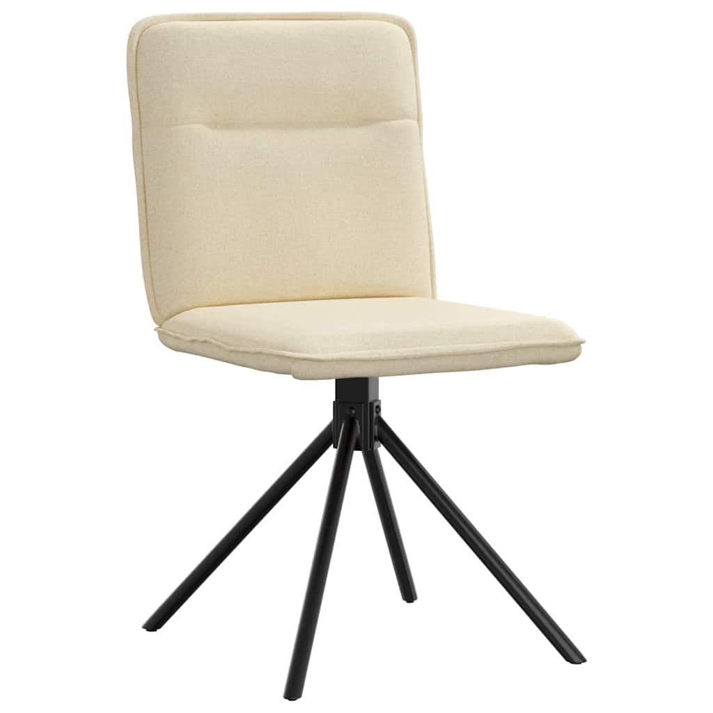Cadeiras de jantar 4 pcs tecido cor creme