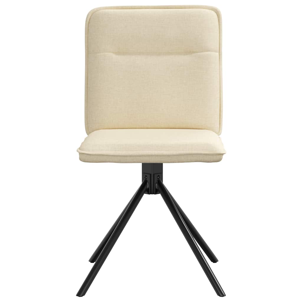Cadeiras de jantar 4 pcs tecido cor creme