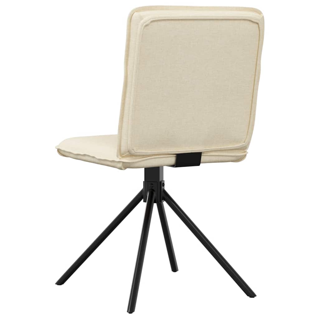 Cadeiras de jantar 4 pcs tecido cor creme
