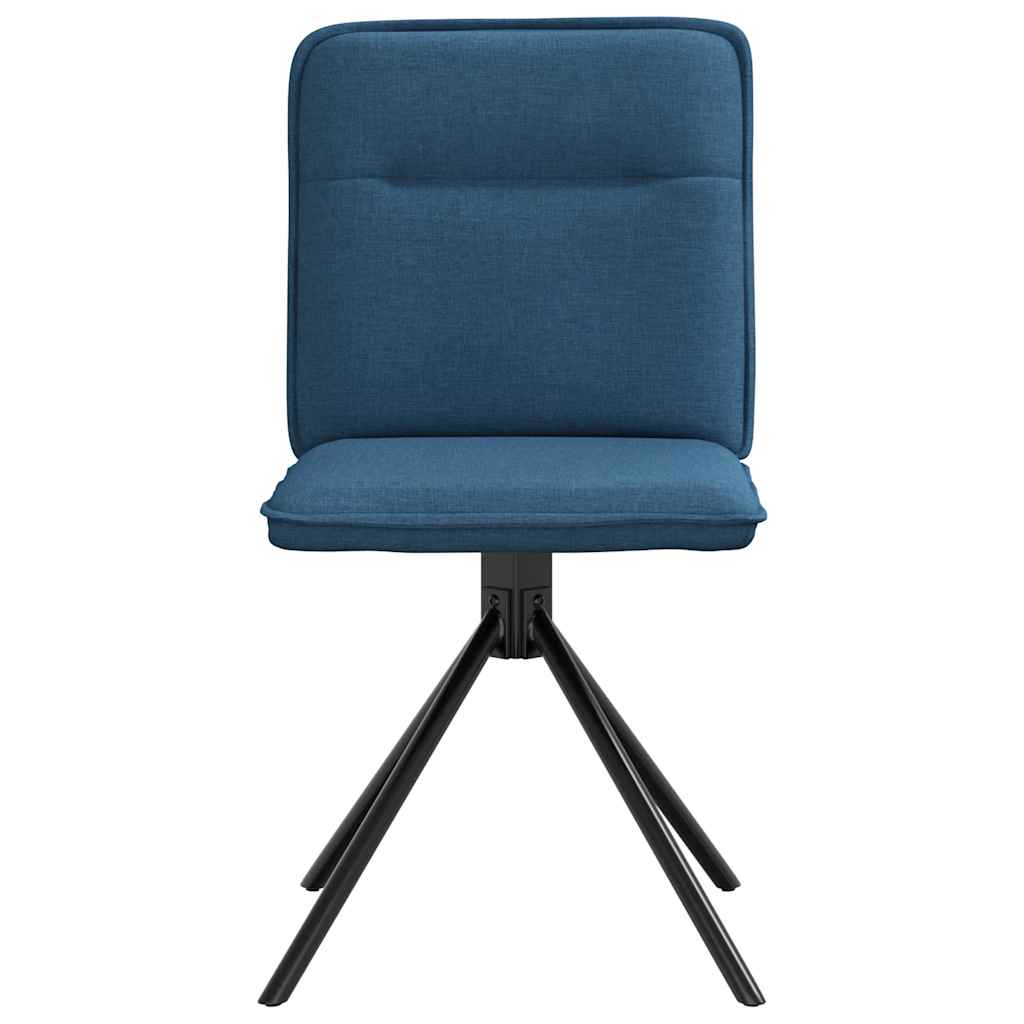 Cadeiras de jantar 4 pcs tecido azul