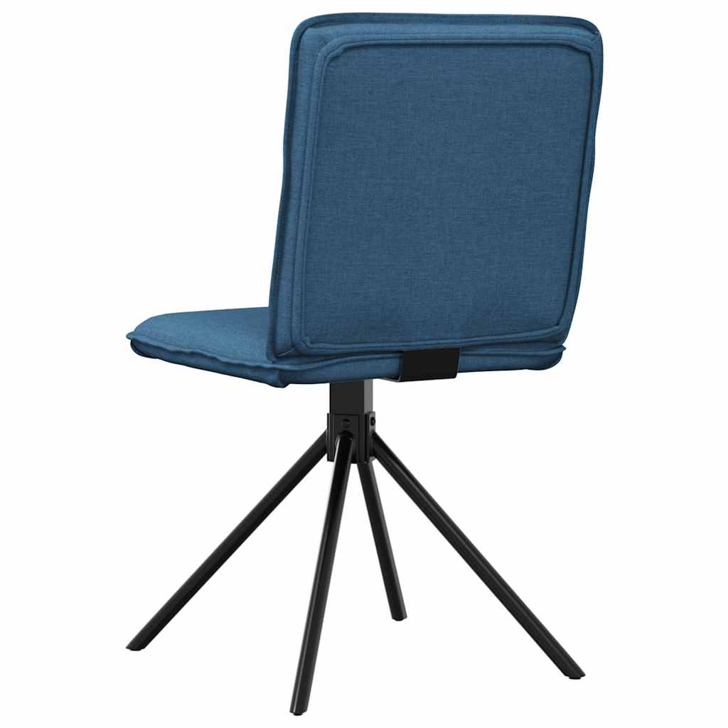 Cadeiras de jantar 4 pcs tecido azul