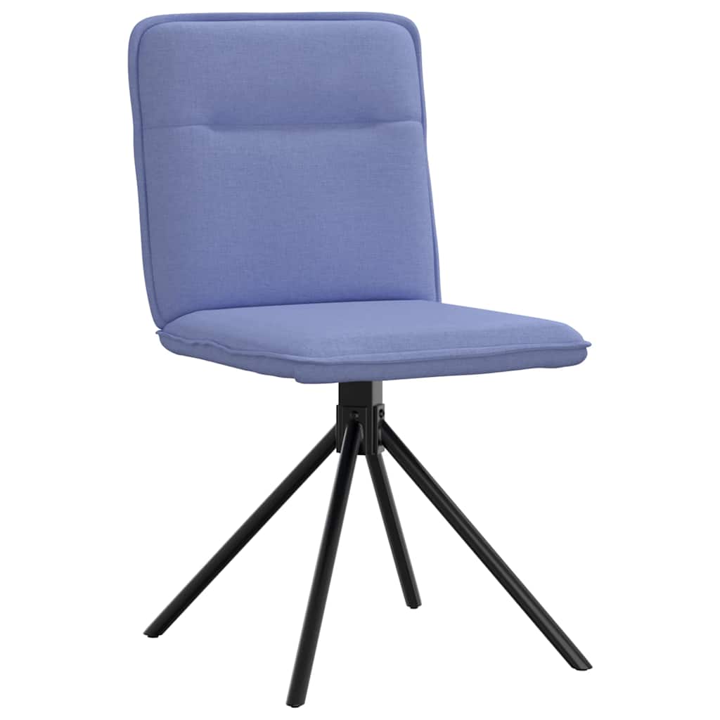 Cadeiras de jantar 4 pcs Jeans Tecido Azul