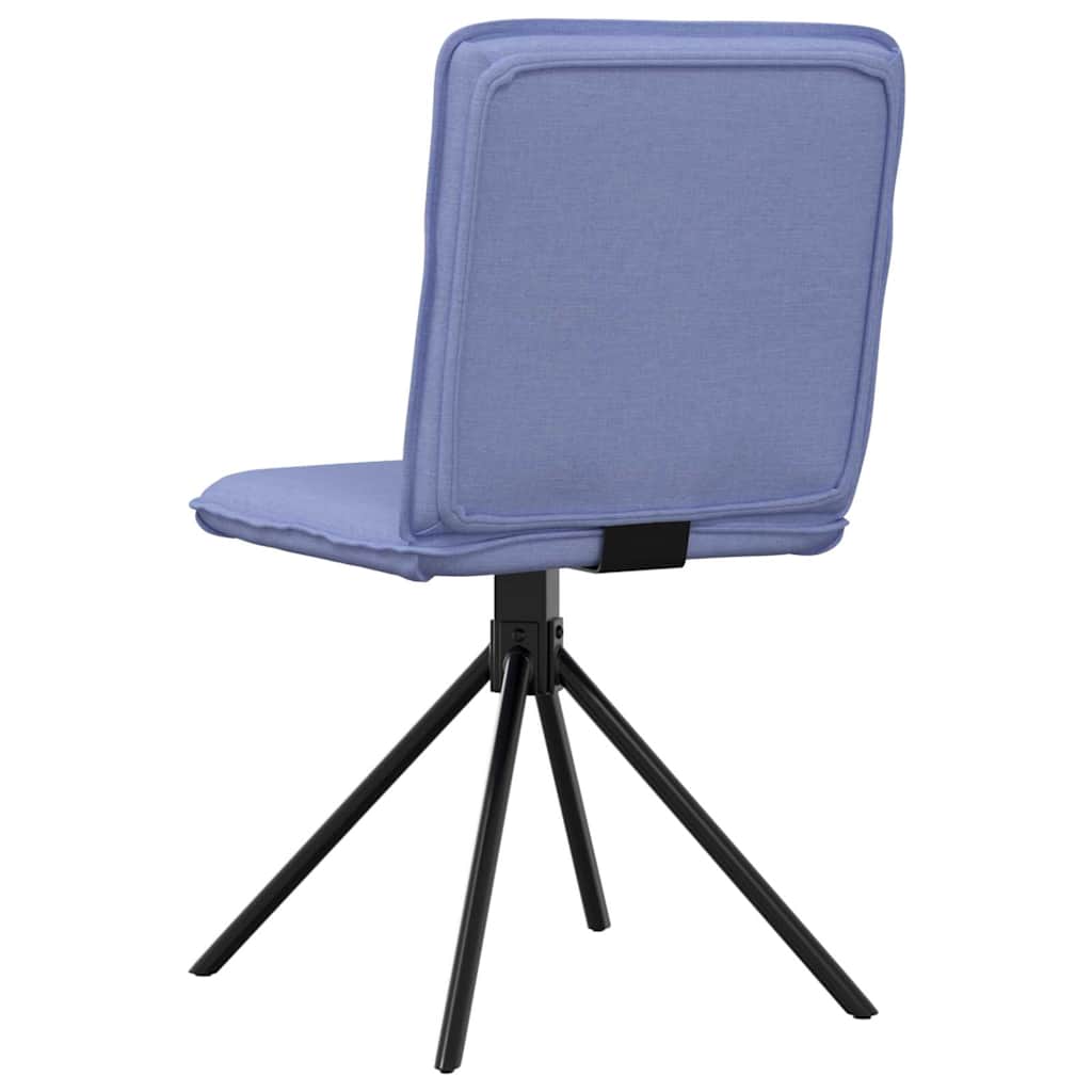 Cadeiras de jantar 4 pcs Jeans Tecido Azul