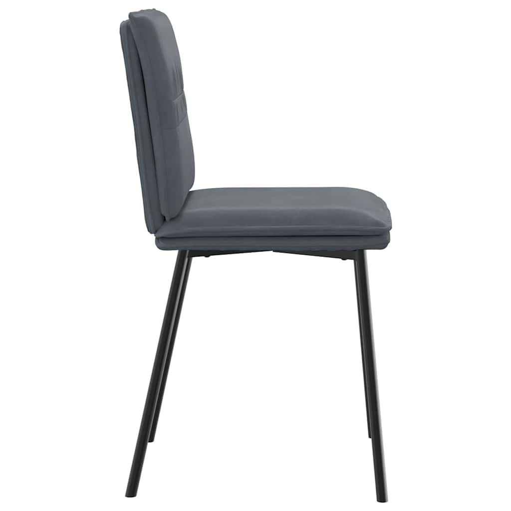 Cadeiras de jantar 4 pcs veludo cinzento-escuro