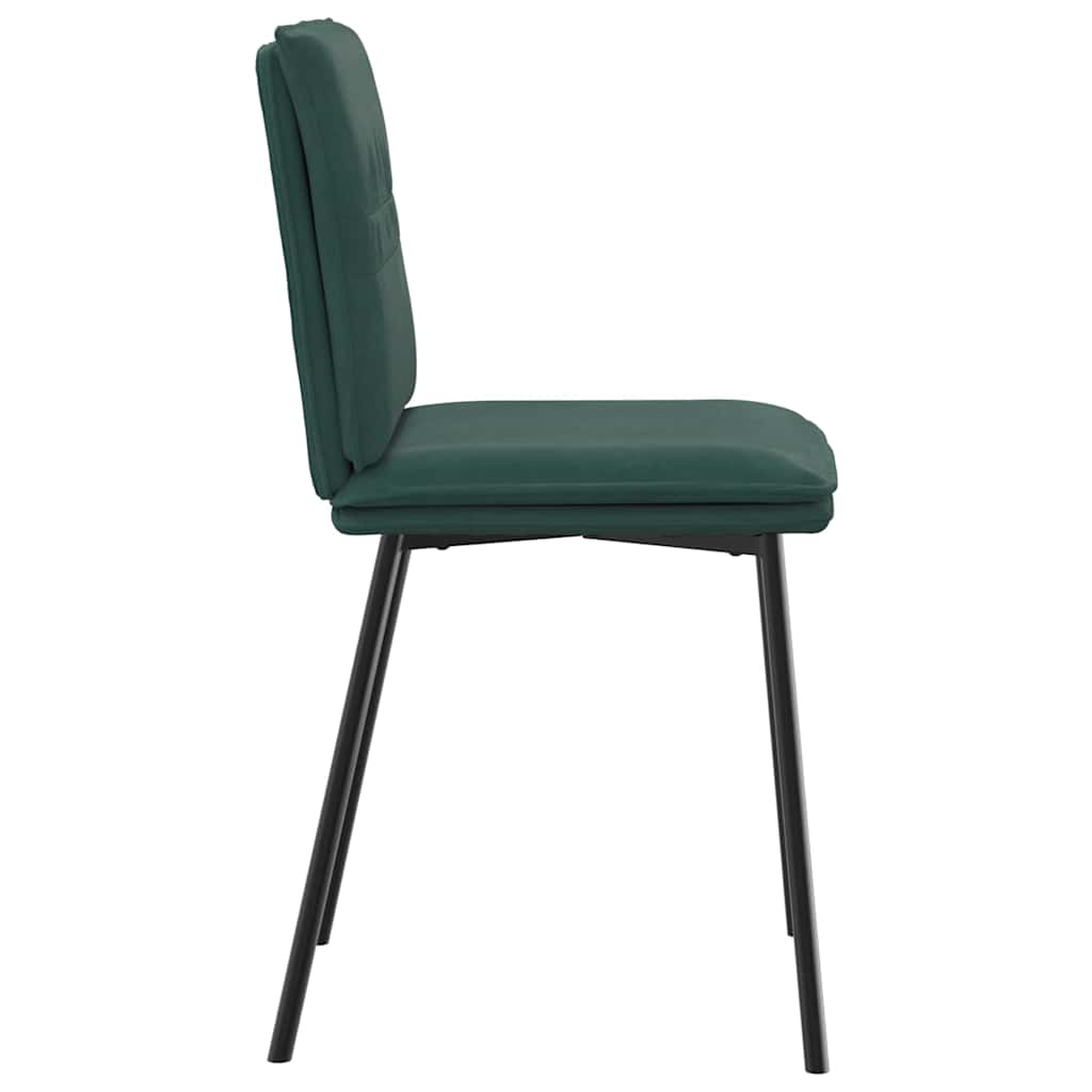 Cadeiras de jantar 4 pcs veludo verde-escuro