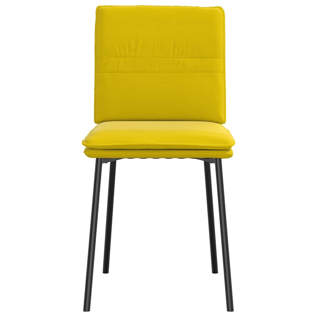 Cadeiras de jantar 4 pcs veludo amarelo