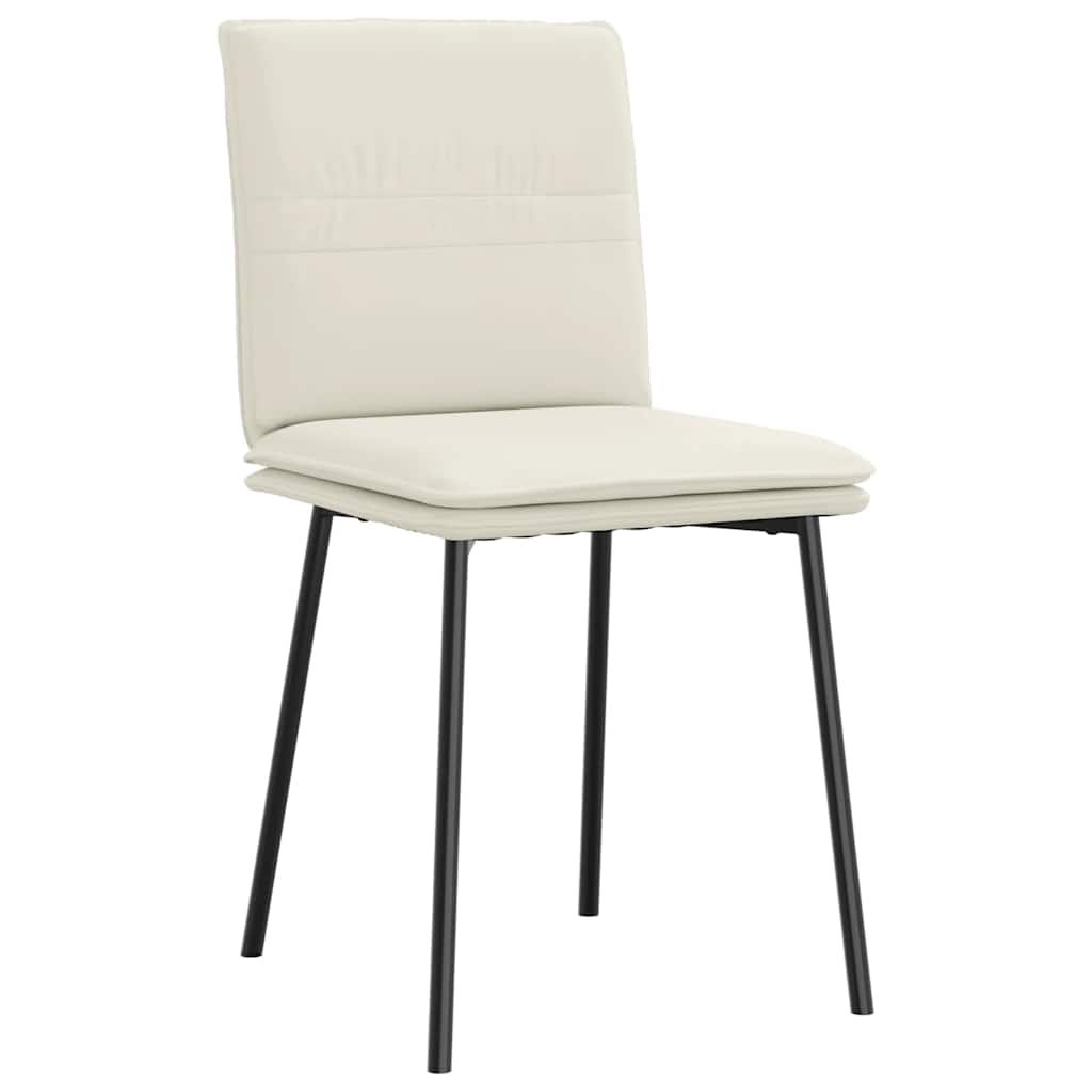 Cadeiras de jantar 4 pcs veludo cor creme