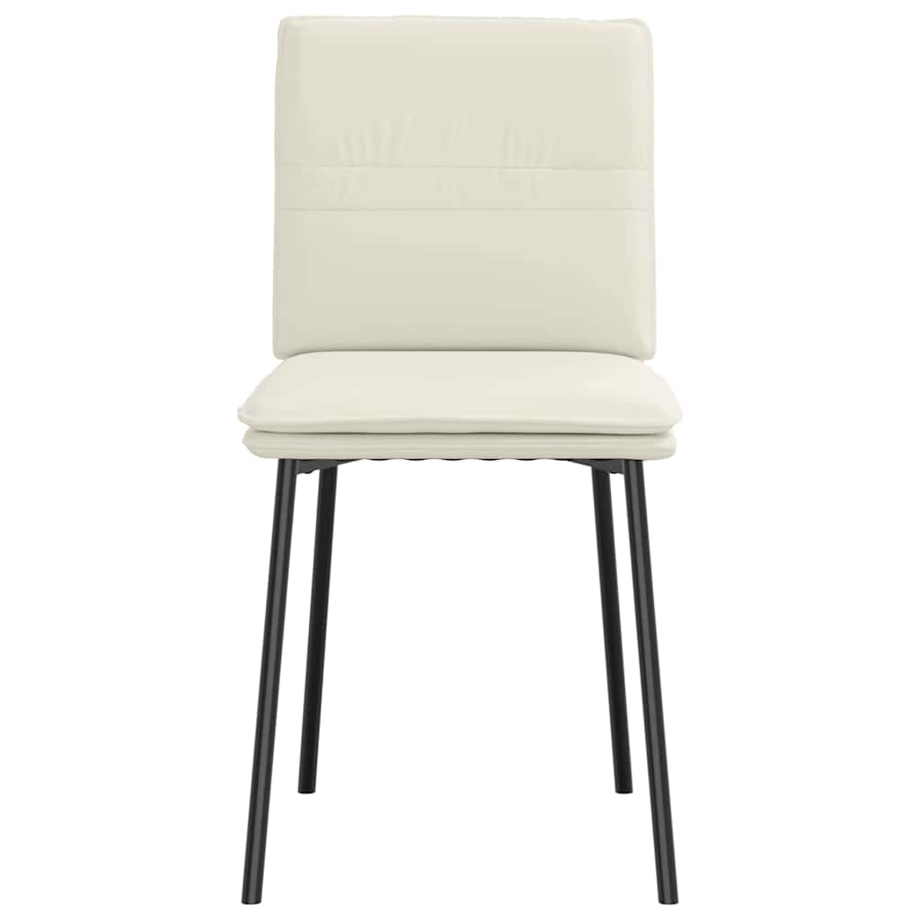 Cadeiras de jantar 4 pcs veludo cor creme