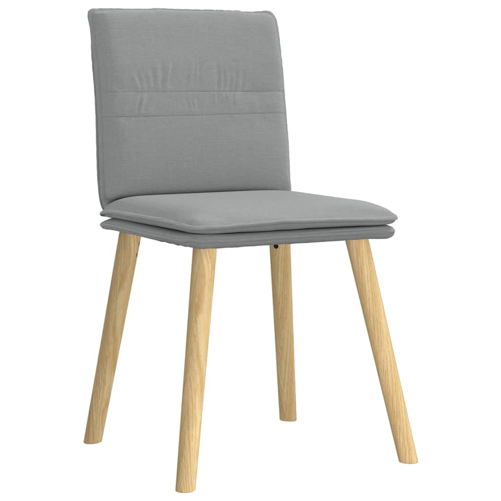 Cadeiras de jantar 4 pcs tecido cinzento-claro
