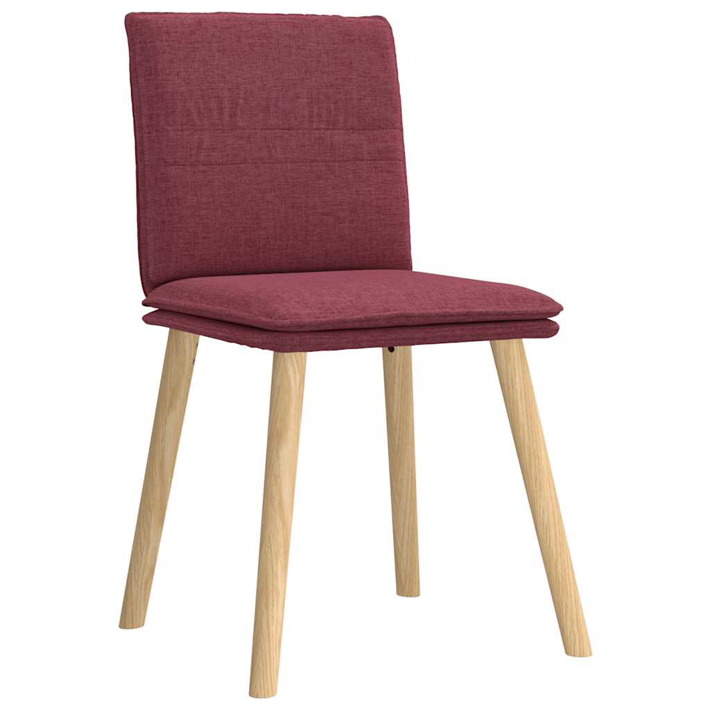 Cadeiras de jantar 4 pcs tecido vermelho tinto